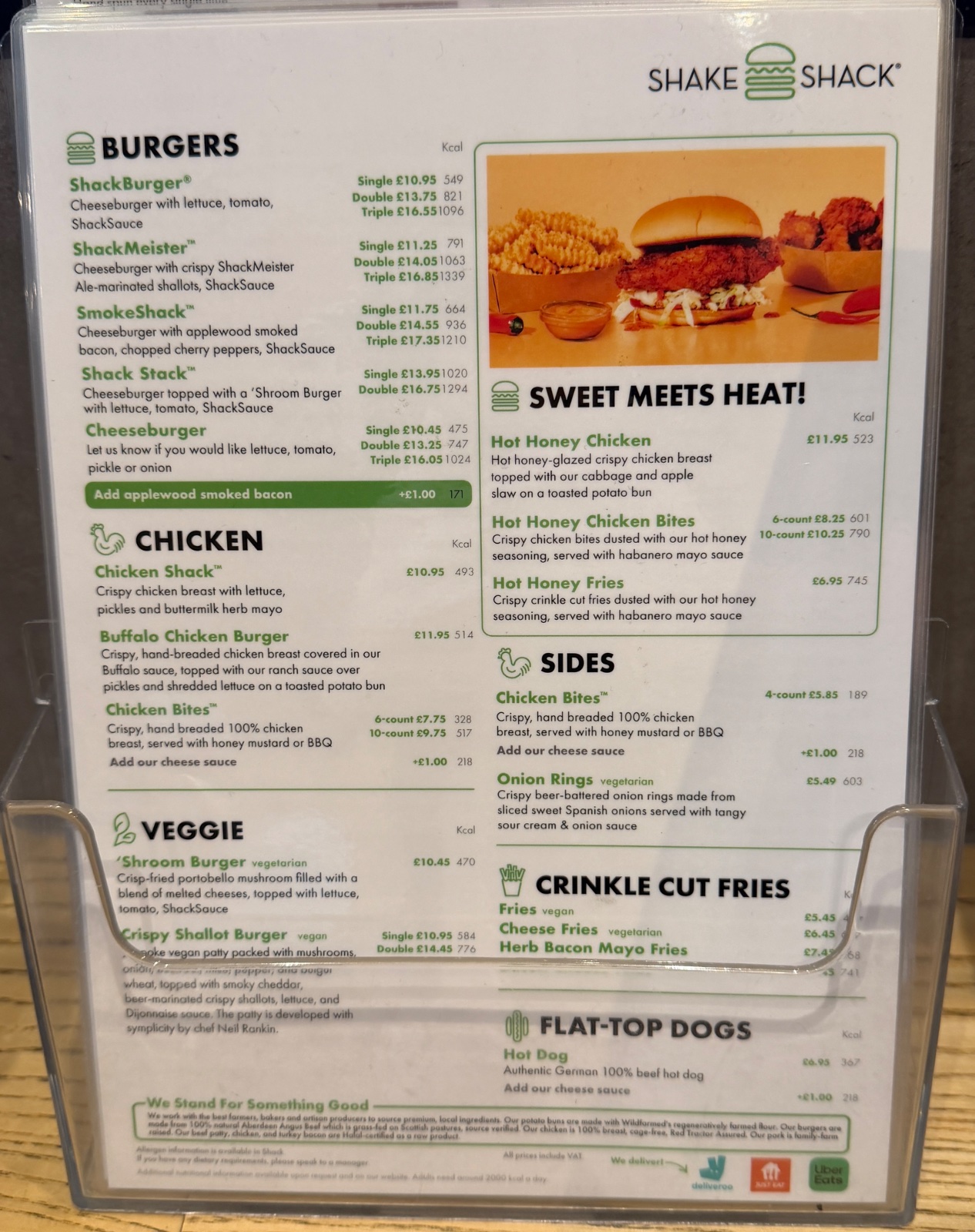 Speisekarte Shake Shack London / St Paul's 20.06.2026